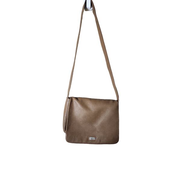 THE SAK Brown Pebbled Leather Hobo Crossbody Zip Bag Handbag - Picture 1 of 9